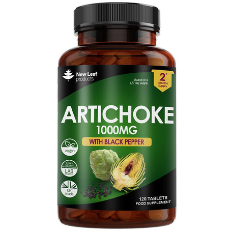 Artichoke Extract Tablets 1000mg + Black Pepper 120tablets - Greenlands Health Store