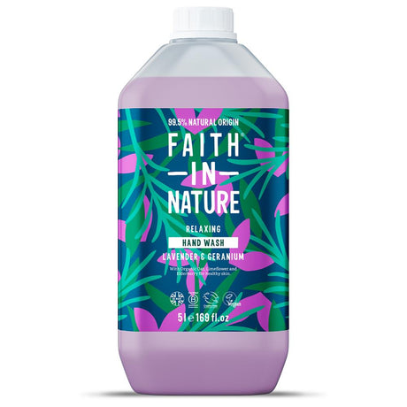 Faith in Nature Lavender & Geranium Hand Wash 5 Litre - Greenlands Health Store