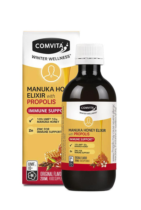 Manuka Honey & Propolis Herbal Elixir 200ml - Greenlands Health Store