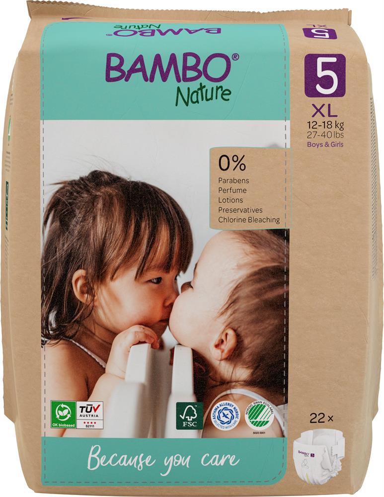 Bambo Nature Eco-Nappy Size 5 - 22 Nappies - Greenlands Health Store