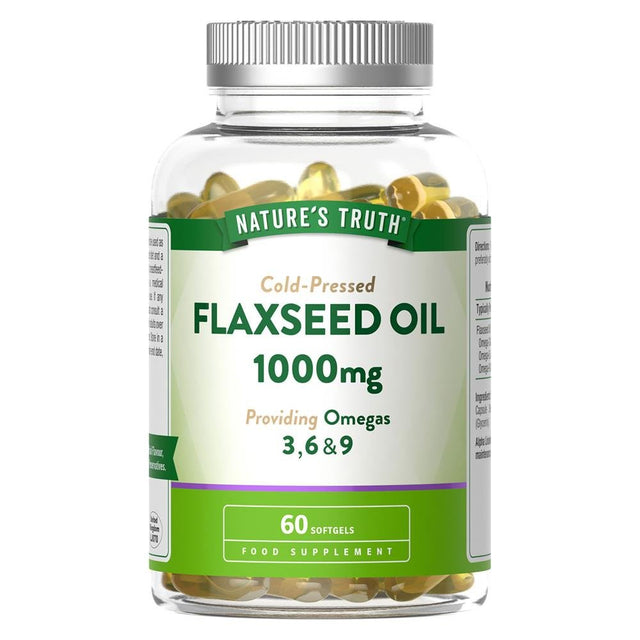 Flaxseed Oil 1000mg 60 Softgels - Greenlands Health Store