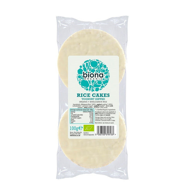 Organic Yoghurt Coated Rice Cakes 100g - Greenlands Health Store