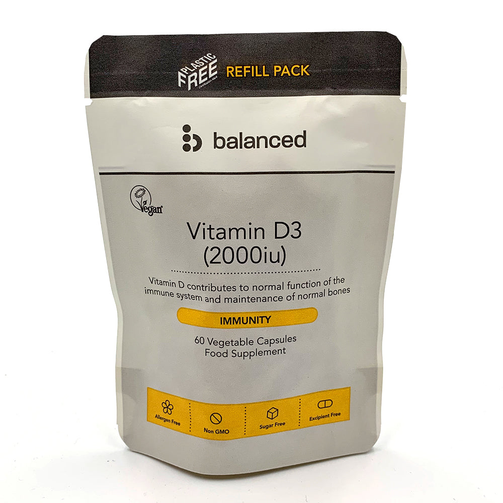 Vitamin D3 60 Veggie Caps - Refill Pouch - Greenlands Health Store