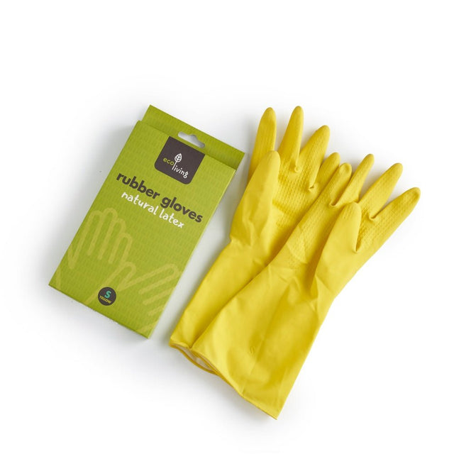 Ecoliving Natural latex Rubber Gloves - Large - 1 Pair - Greenlands Health Store