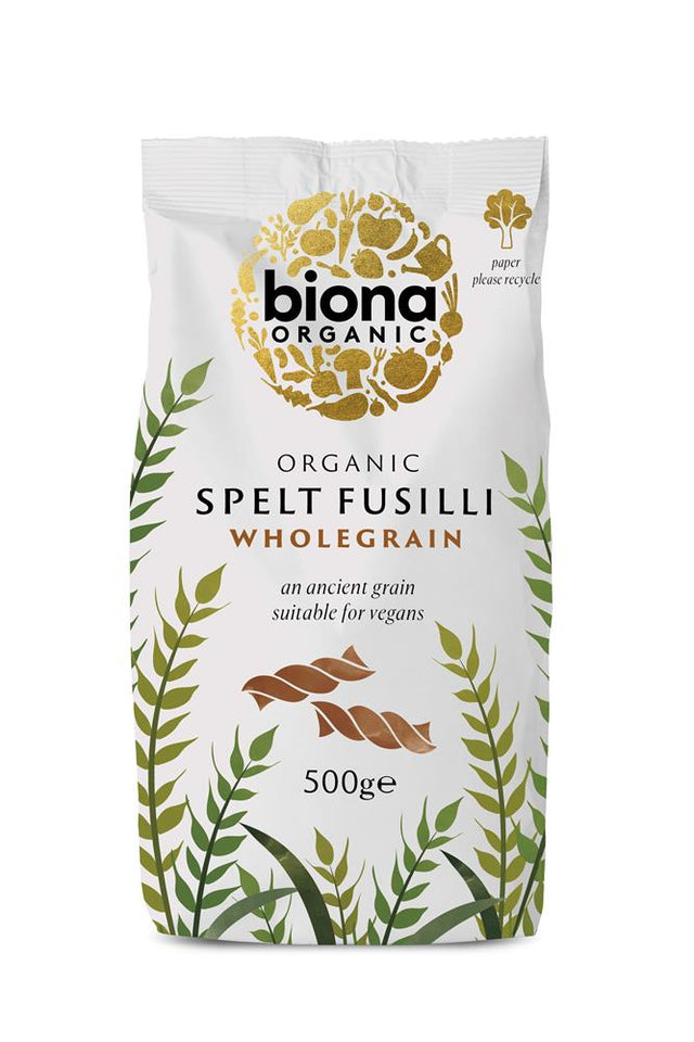 Organic Wholemeal Spelt Fusilli Pasta 500g - Greenlands Health Store
