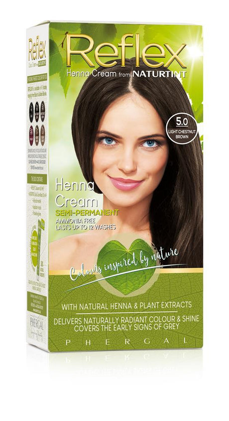 Reflex Naturtint Semi - Perm Colour - 5.0 Lt Chestnut Brown 110ml - Greenlands Health Store
