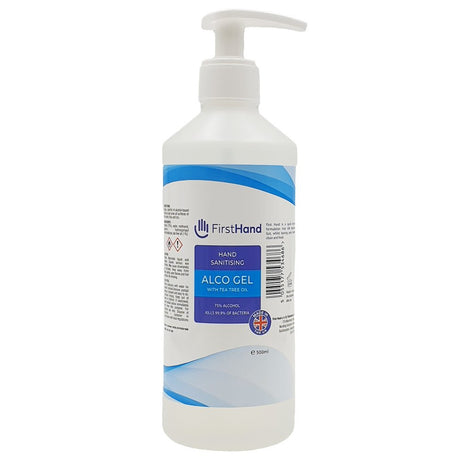 75% Alcohol Gel Tea Tree Hand Sanitiser 500ml Pump Bottle - Greenlands Health Store