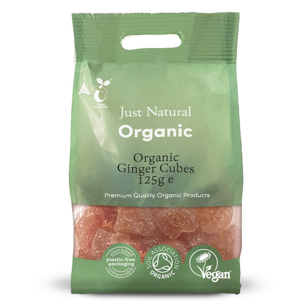 Organic Ginger Candied Cubes 125g - Greenlands Health Store