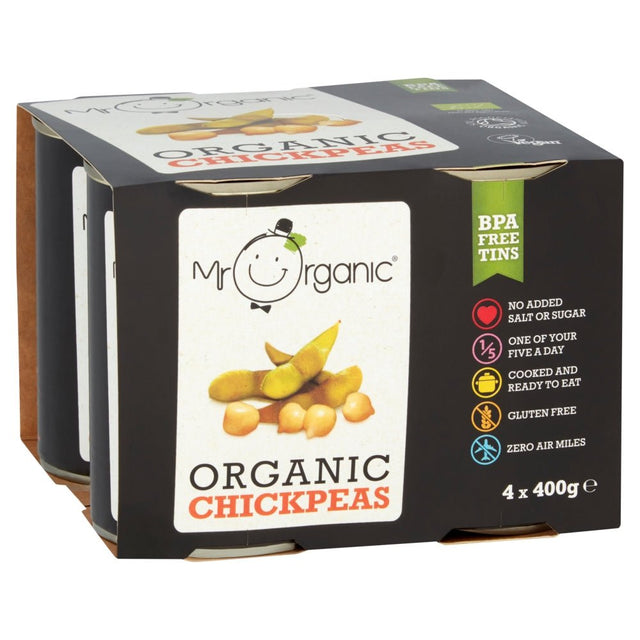 Organic Chick Peas 4 x 400g Pack - Greenlands Health Store