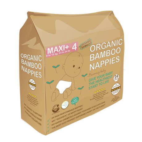 Organic Bamboo Nappies Size 4 (9-15 kg 24 nappies) - Greenlands Health Store