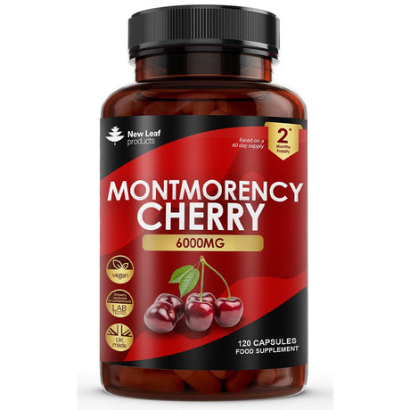 Montmorency Cherry Capsules - 6000mg Antioxidant 120 Capsules - Greenlands Health Store