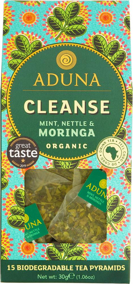 Aduna Cleanse Super-Tea - Mint Nettle & Moringa (15 Pyramids) - Greenlands Health Store