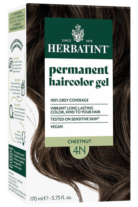 Chestnut Ammonia Free hair Colour 4N 170ml - Greenlands Health Store