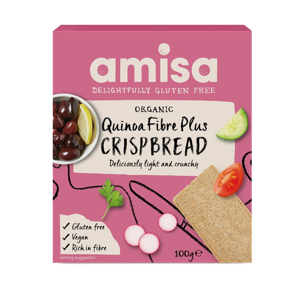 Amisa Gluten Free Quinoa Fibre Plus Crispbread Organic 100g - Greenlands Health Store