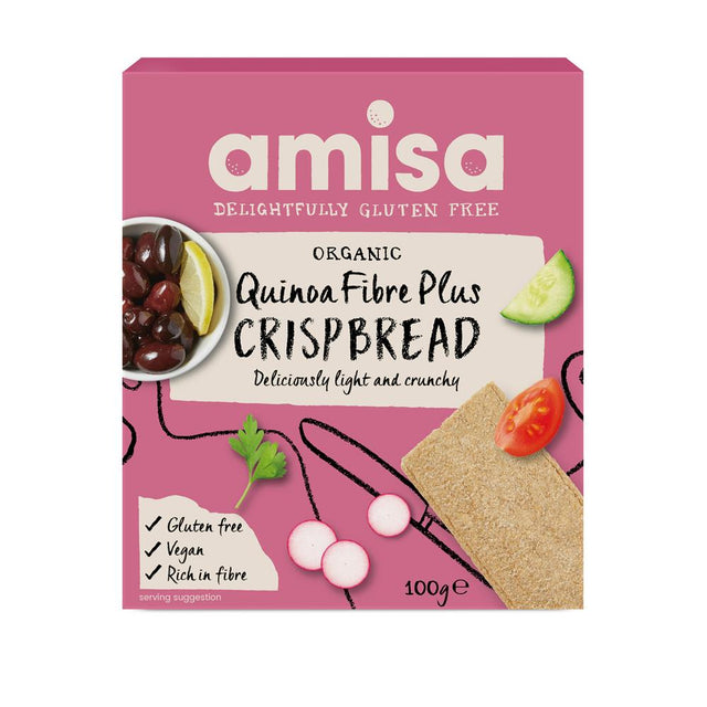 Amisa Gluten Free Quinoa Fibre Plus Crispbread Organic 100g - Greenlands Health Store