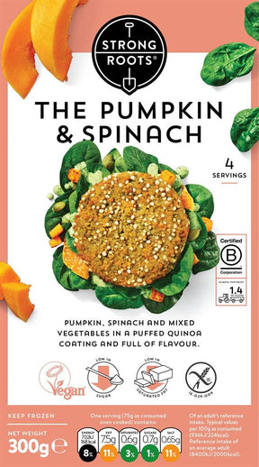 The Pumpkin & Spinach Burger 300g - Greenlands Health Store