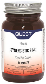 SYNERGISTIC ZINC 15mg 30 tabs - Greenlands Health Store
