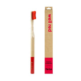 Bamboo Toothbrush "Well Red" - Red Medium 1 Unit - Greenlands Health Store