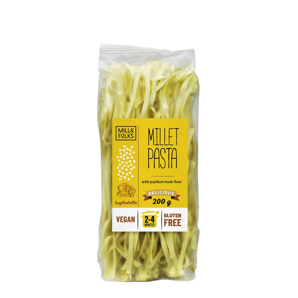 Mill&Folks Millet pasta tagliatelle 200g Gluten free Vegan - Greenlands Health Store