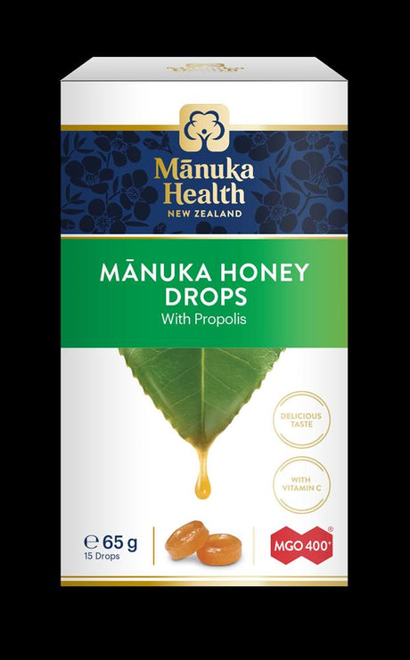MGO 400+ Manuka Honey Drops with Propolis 65gm - 15's - Greenlands Health Store