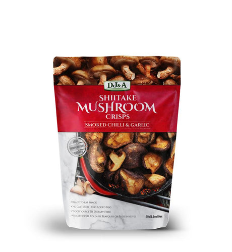 DJ & A Shiitake Mushroom Crisps Chilli & Garlic 30g - Greenlands Health Store