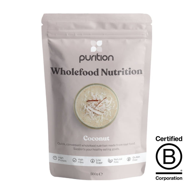 Purition Wholefood Nutrition Coconut - 500g (12 servings) - Greenlands Health Store