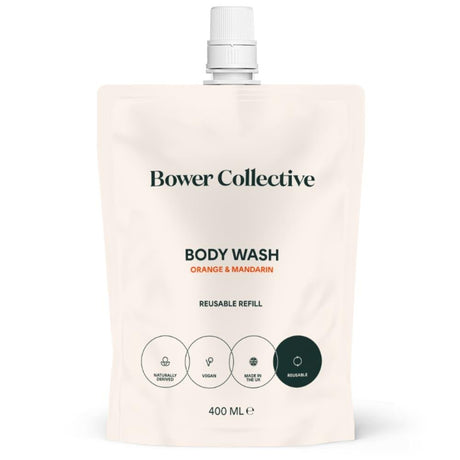 Orange & Mandarin Bower Natural Body Wash Refill 400ml - Greenlands Health Store