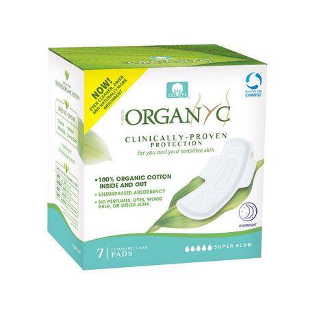 Organyc Overnight Pads (with wings) - Greenlands Health Store
