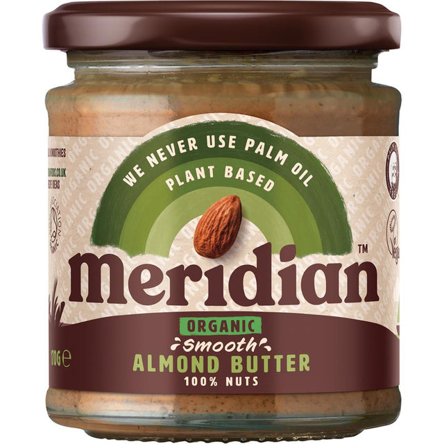 Meridian Organic Smooth Almond Butter 100% 170g - Greenlands Health Store