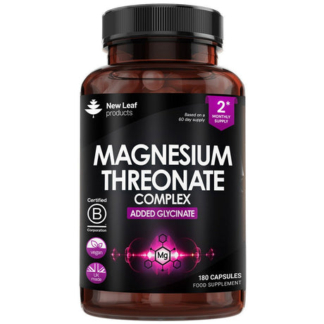 Magnesium Threonate Complex - 2550mg 180 Vegan Capsules - Greenlands Health Store
