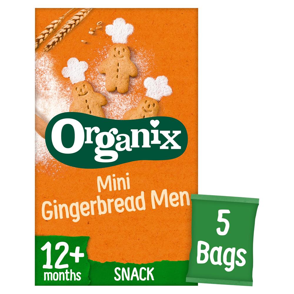 Organix Mini Gingerbread Men Snack Biscuits Multipack (5x20g) - Greenlands Health Store