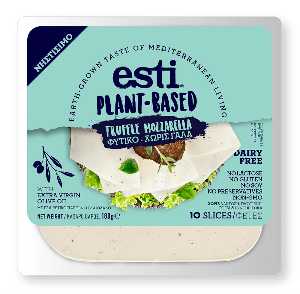 Esti Plant Based Mozzarella with Truffle flavour Slices 180g - Greenlands Health Store