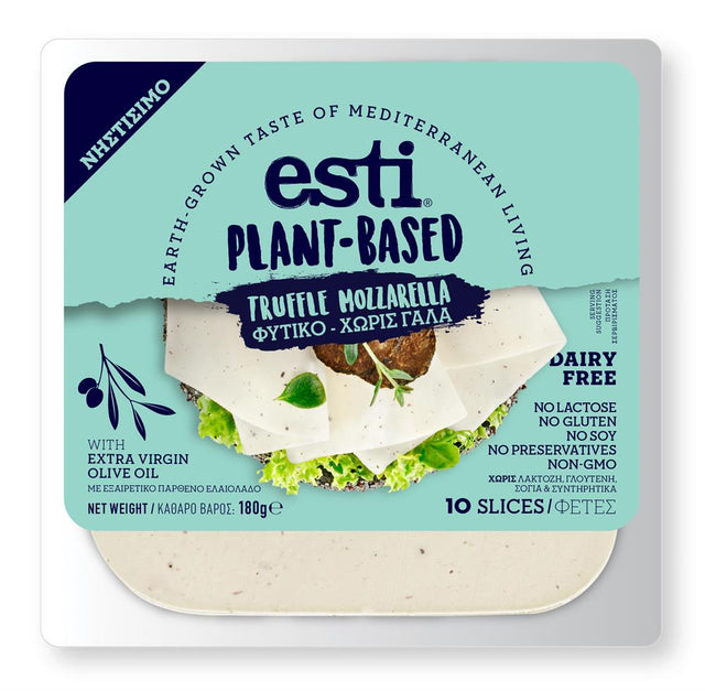 Esti Plant Based Mozzarella with Truffle flavour Slices 180g - Greenlands Health Store