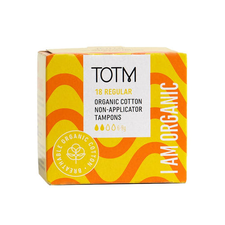 TOTM Organic Tampons - Non - App Regular 18 Per Box Case of 24 - Greenlands Health Store