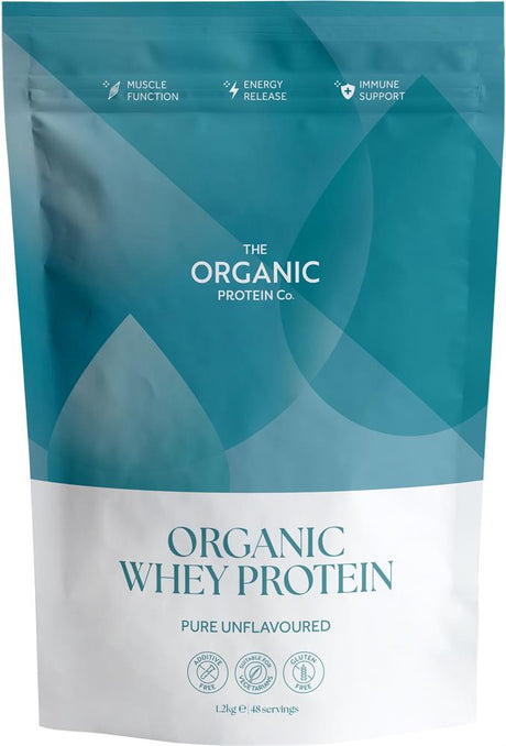Pure Unfalvoured Organic Whey Protein Powder 1.2kg - Greenlands Health Store