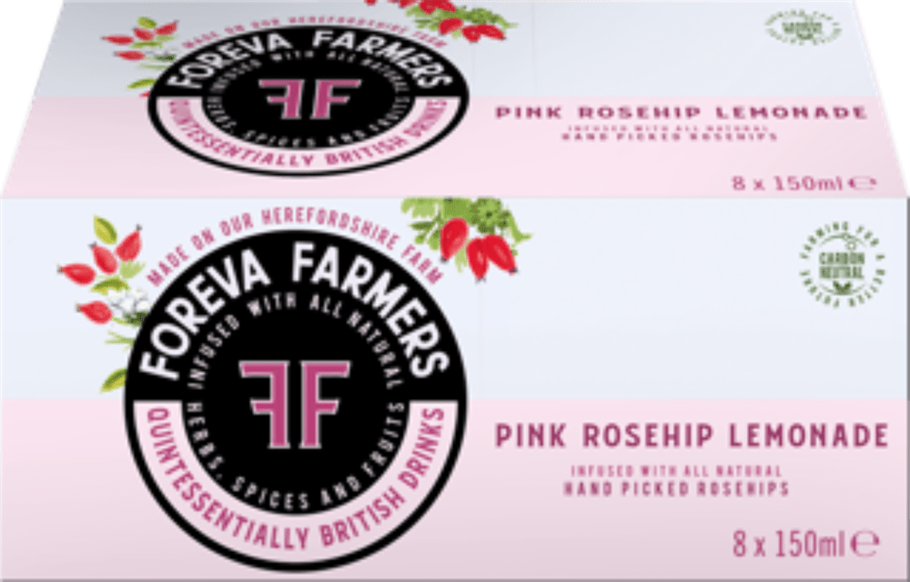 Foreva Farmers Pink Rosehip Lemonade Multipack 8x150ml - Greenlands Health Store
