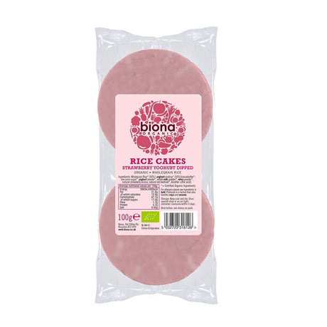Organic Strawberry Yoghurt Coated Rice Cakes 100g - Greenlands Health Store