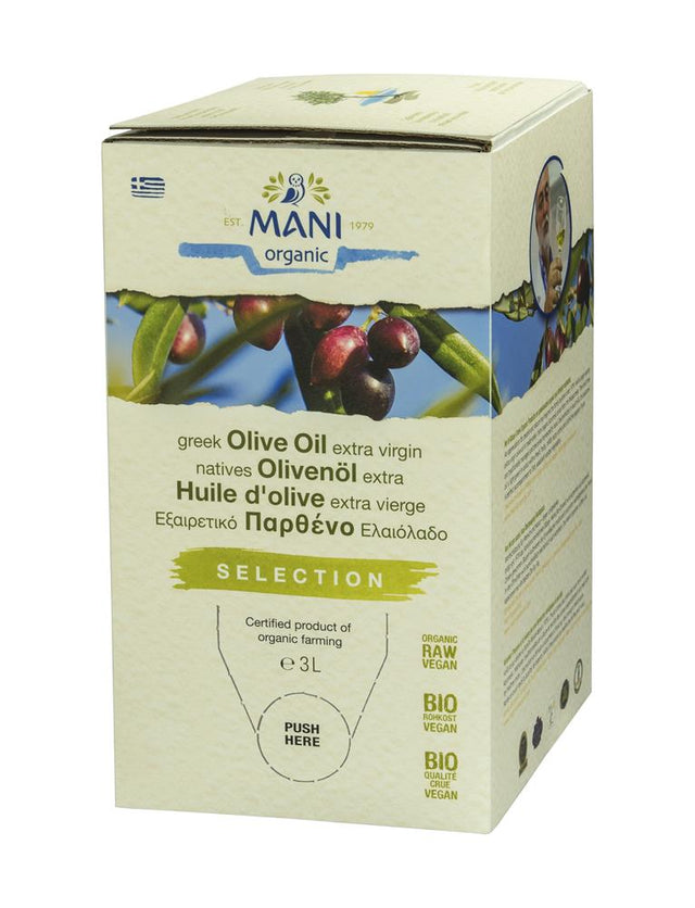 MANI Organic Extra Virgin Olive Oil 3L "BIB" - Greenlands Health Store