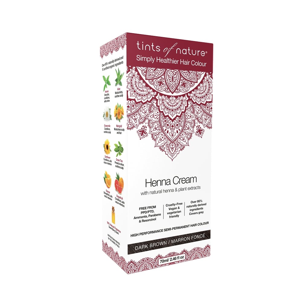 Dark Brown Tints Henna Cream semi permanent hair colour - Greenlands Health Store