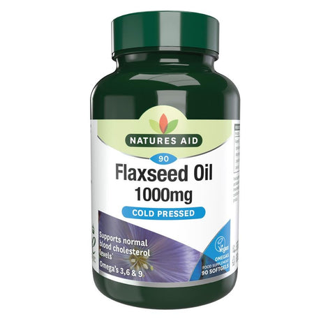 Flaxseed Oil - 1000mg Cold Pressed 90 Capsules - Greenlands Health Store
