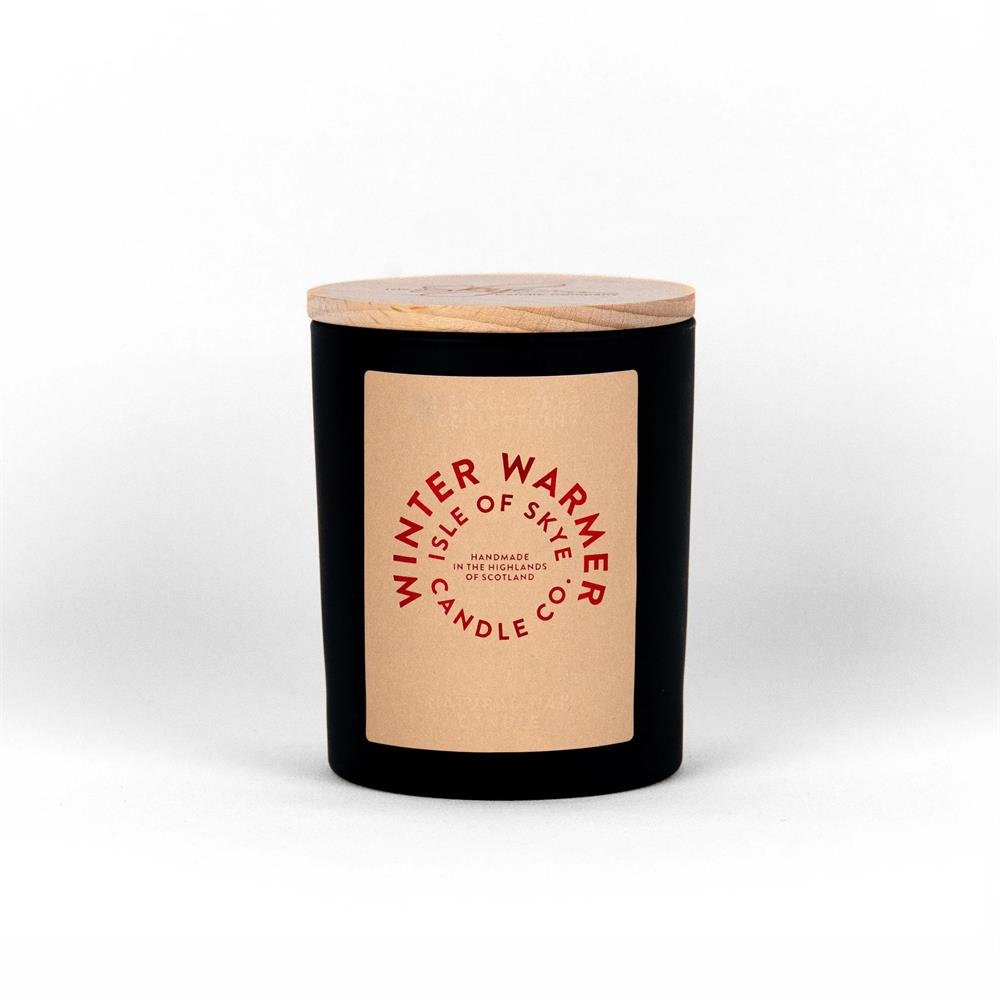 Winter Warmer Black Natural Wax Candle 9.5cm x 8cm x 8cm - Greenlands Health Store