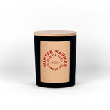 Winter Warmer Black Natural Wax Candle 9.5cm x 8cm x 8cm - Greenlands Health Store