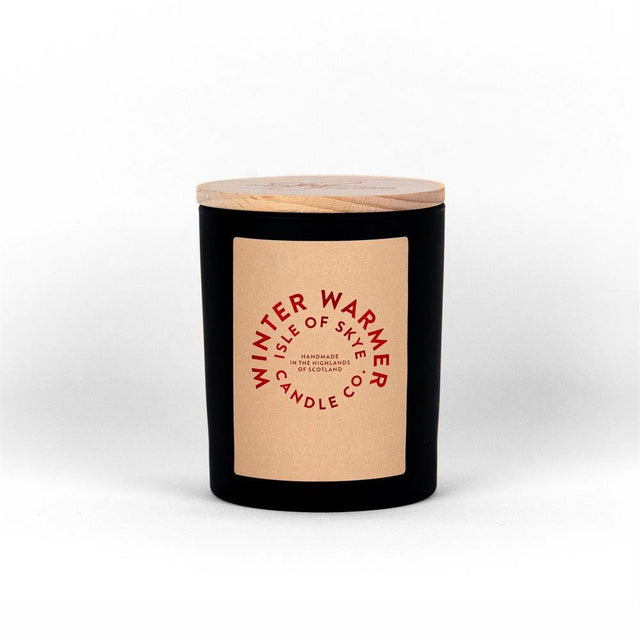 Winter Warmer Black Natural Wax Candle 9.5cm x 8cm x 8cm - Greenlands Health Store