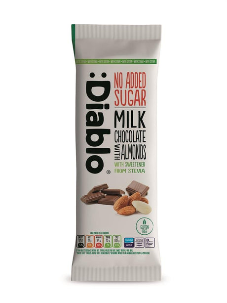 Milk Chocolates with Almonds with Stevia 75g - Greenlands Health Store