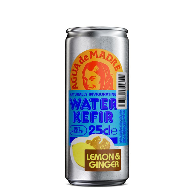 Agua de Madre Lemon & Ginger Water Kefir 250ml Can - Greenlands Health Store