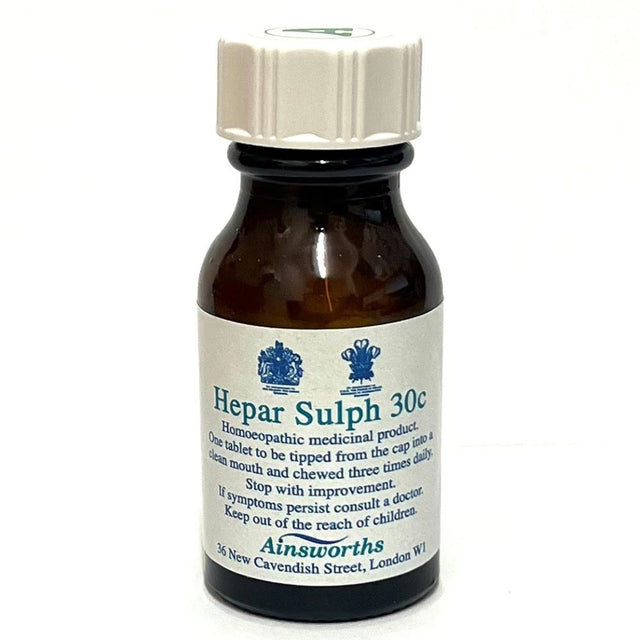 Hepar Sulph 30C Single Counter Remedy 120 tabs - Greenlands Health Store