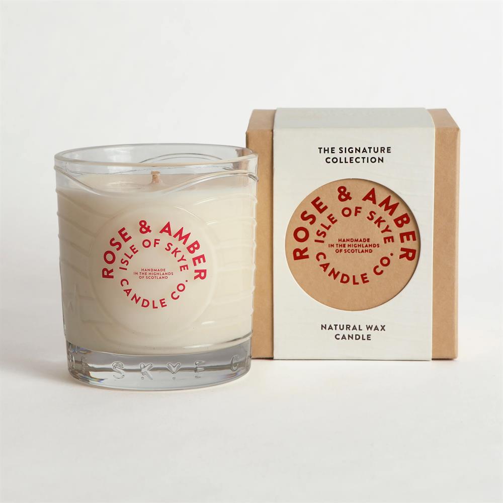 Rose & Amber Island Natural Candle 8.6cm x 7.7cm x 7.7cm - Greenlands Health Store