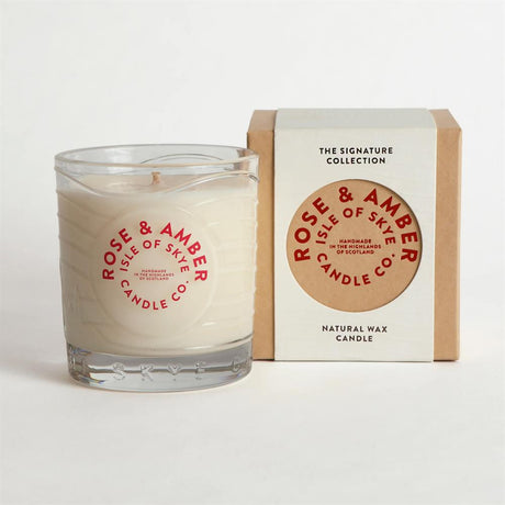 Rose & Amber Island Natural Candle 8.6cm x 7.7cm x 7.7cm - Greenlands Health Store