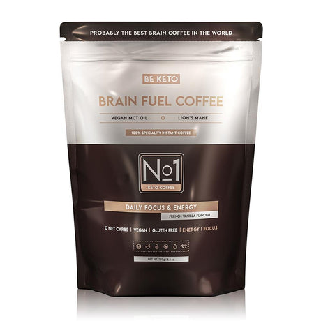 BeKeto - Coffee Brain Fuel (MCT & Lion's Mane) Vanilla 250g - Greenlands Health Store