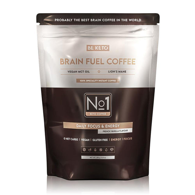 BeKeto - Coffee Brain Fuel (MCT & Lion's Mane) Vanilla 250g - Greenlands Health Store